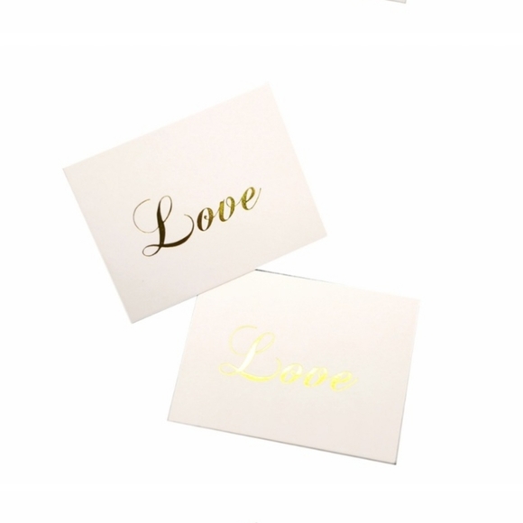 "LOVE" Set of 15 Note Cards * Gifts -Blank with Gold Foil Letters - Picture 4 of 5
